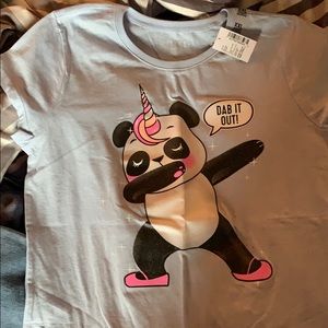 NWT light blue panda 🐼 t shirt.